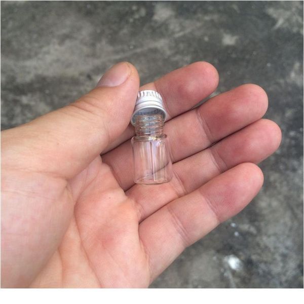 

2ml mini glass bottles crafts cute bottles aluminum cover empty wishing gift bottles jars decorate 100pcs jllmmo