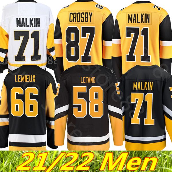 

2021 2022 s-3xl reverse retro 87 sidney crosby jersey 59 jake guentzel 17 bryan rust 71 evgeni malkin 58 kris letang 66 lemieux jeff carter, Black;red