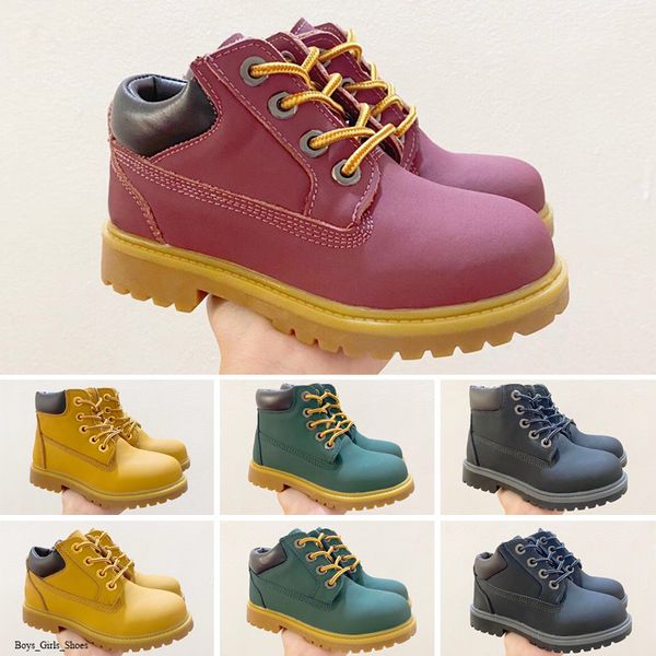 

comfy kids winter fashion child leather snow boots for girls boys warm martin boots shoe casual plush baby toddler shoes, Black