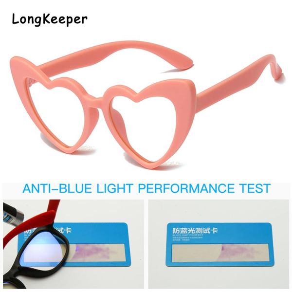 

blue light blocking kids glasses fashion hearts shape anti blue rays fatigue computer eyeglasses boys girl optical frame uv400, White;black