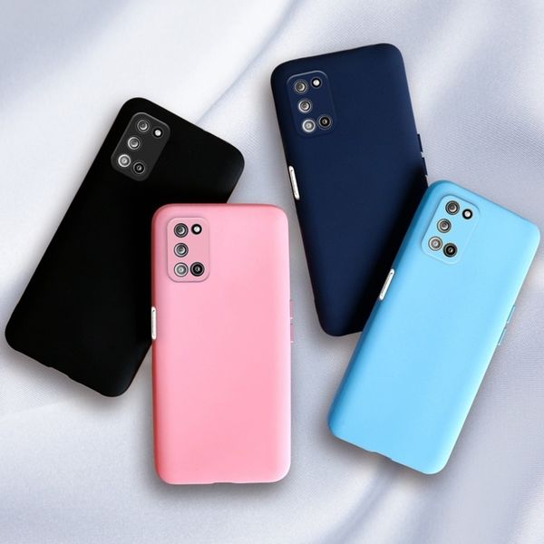 

a52 a72 простой матовых цветов конфета мягкой tpu бампер телефон аргументы за oppo a92 a 92 oppoa72 oppoa52 задней крышка кока