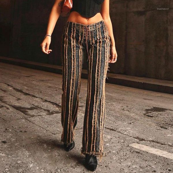 

women's pants fashion casual 2021 women fashion asymmetric solid color ripped straight-leg jeans pantalones vaqueros mujer1, Blue