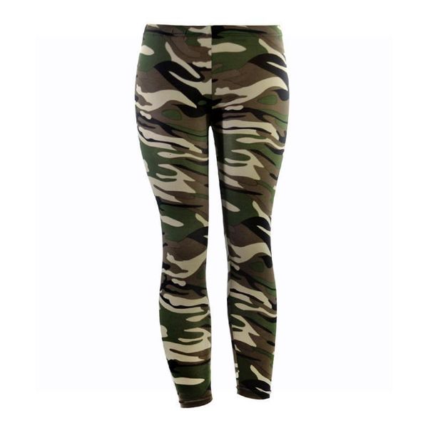 

army green camouflage printed леггинсы для женщин тонкий stretch карандаш брюки высокой талией брюки высокого упругие лето гетры, Black