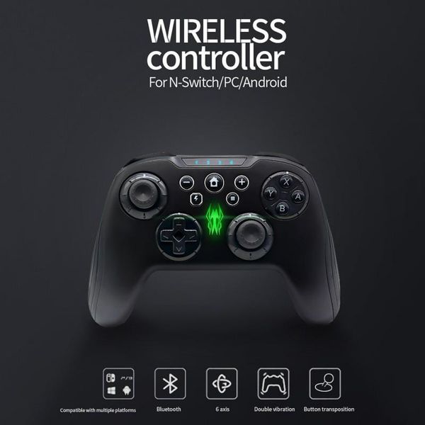 

bluetooth wireless controllers for switch pro / lite /pc/android /ps3 with burst screensmodule somatosensory controller