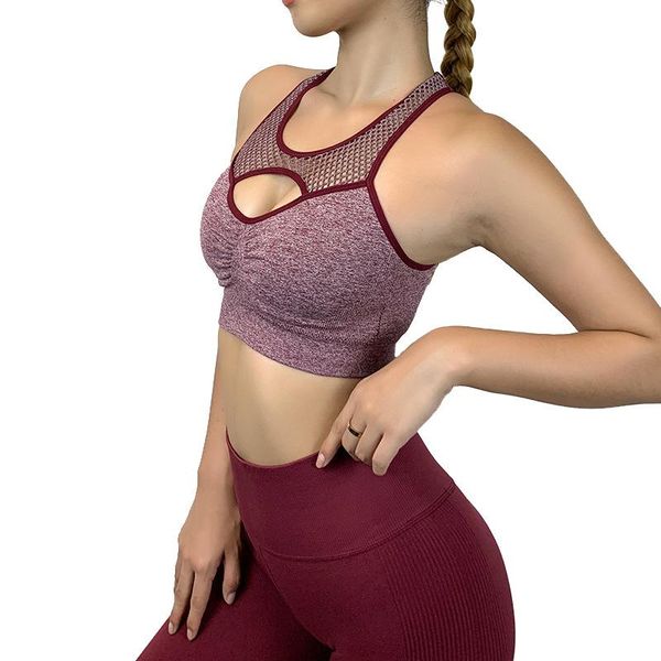 

sports tank push up women bra breathable shockproof hollow out workout bra gym running jogging yoga fitness bras femme 2021, Black;blue