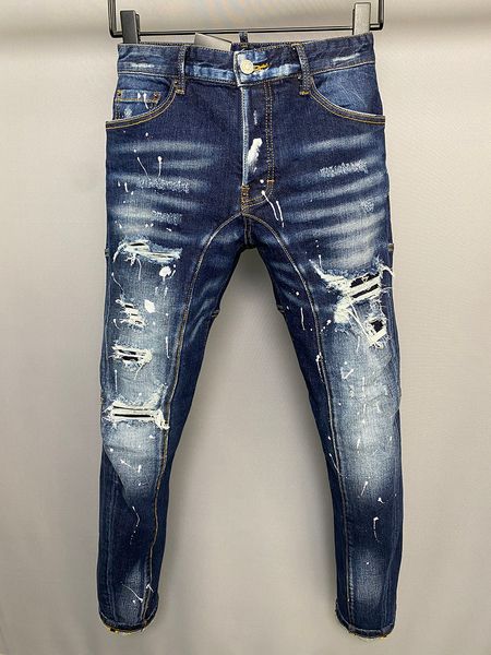 

hop d2 men's jeans dsq phantom turtle classic man hip rock moto mens design ripped jean distressed skinny denim biker 889, Blue