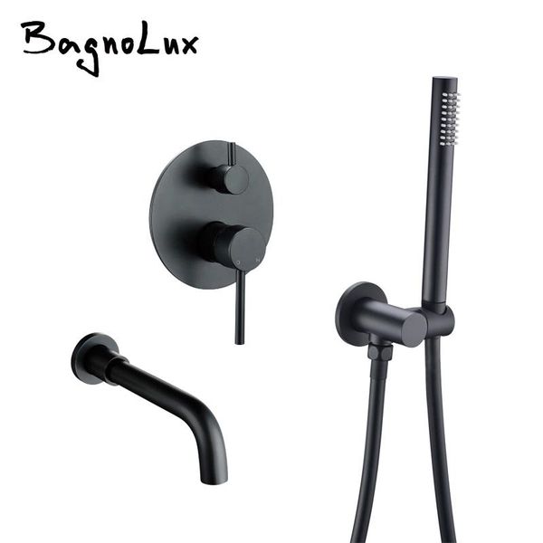 

латунный настенный смеситель для душа носик комплект с handshower держатель шланга ванна filler h c ванна душ двойной ручкой переключающий к