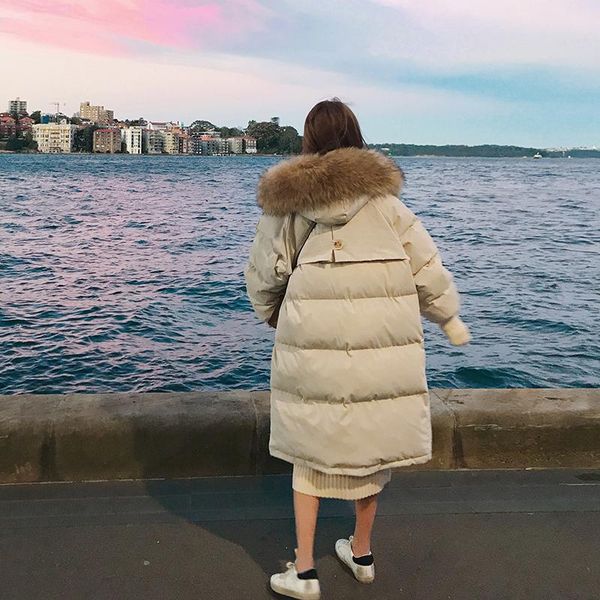 

parka winter jacket women clothes thick over coat female women's down cotton jacket warm thick long parkas oversized, Black