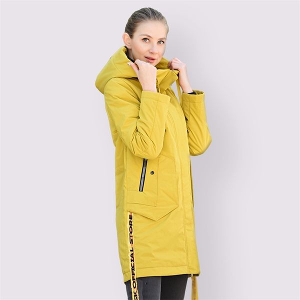 

women coat spring autumn fashion casual thin parka european windproof long plus size hooded new women jackets 201103, Black