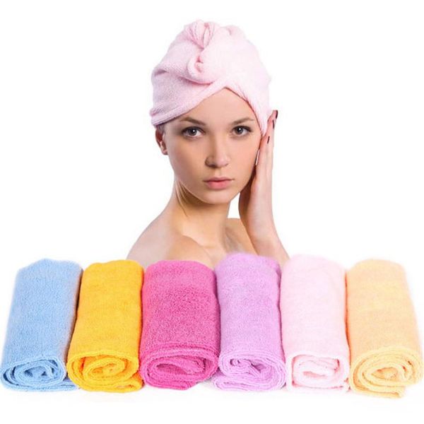

5pcs/lot home textile solid hair turban thicken quickly microfiber dry hair hat wrapped towel bath shower cap bathroom supplies