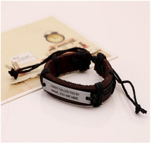 

eif dock your are mine pu leather bracelet adjustable men bracelet personality gift for hip hop husband wristband jllhyn