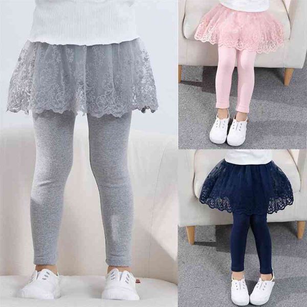 

cotton baby girls leggings lace princess skirt-pants spring autumn children slim skirt trousers for 2-7 years kids clothes, Blue