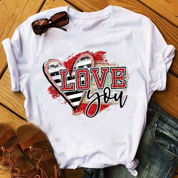 

women 2020 fashion leopard flower sweet love lady ladies womens tee t-shirt graphic female valentine's day t shirt t-shirts, White