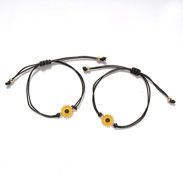 

sister team work sunflower birthday gifts bracelet crafts handmade design friendship jewelry bracelets floral girls fash