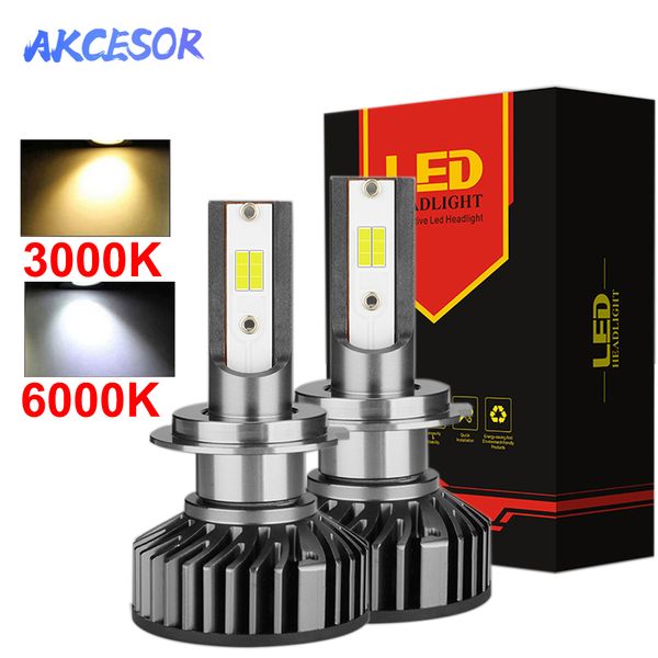 

h7 led car headlight bulb h4 h1 h11 h8 h9 9005 9006 9012 auto lamp 3000k 6000k dual colors 12v 55w led waterproof