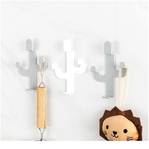 

1 pcs cactus shaped hooks key towel rack seamless adhesive hook clothes hook kitchen bathroom storage rack home de jllpfx