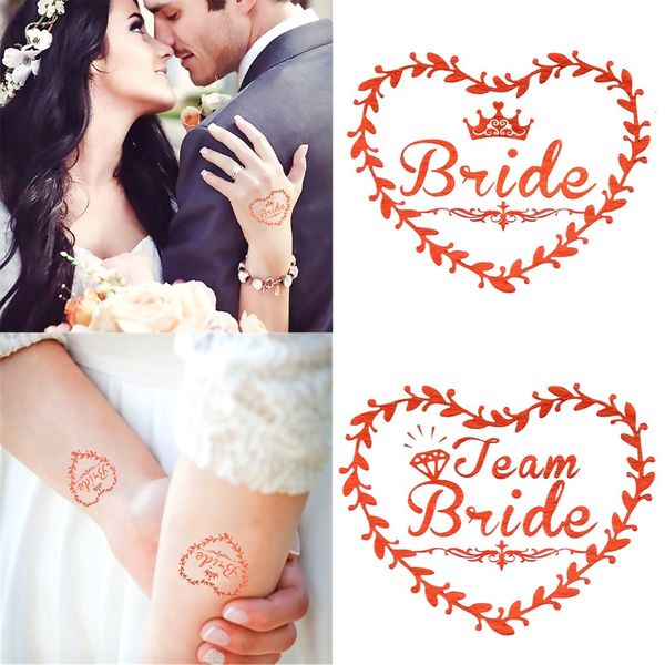 

fengrise rose gold team tattoos stickers wedding decor bridal shower bride to be bridesmaid hen party supplies
