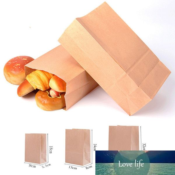 5 pçs / conjunto de embalagem de alimentos saco eco amigável impermeável kraft papel presente plano à prova de óleo biscoito biscoito pão de pão nozes petisco pacote de cozimento