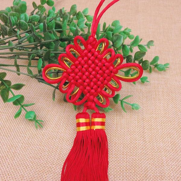 

2 шт. китайский узлы золотые проволоки двойные тазоны diy подвеска ювелирные изделия главная текстильная занавеска одежда декоративные фести