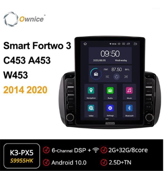 

ownice android 10.0 car multimedia formercedes- smart fortwo 3 c453 a453 w453 2014 2020 car auto radio 2din audio video1