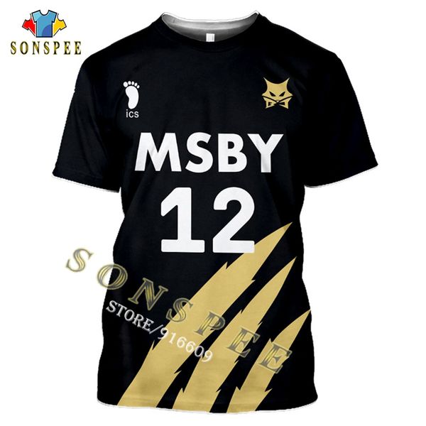 

volleyball boy costume haikyu anime summer 3d print shirts plus size horror comics men clothing