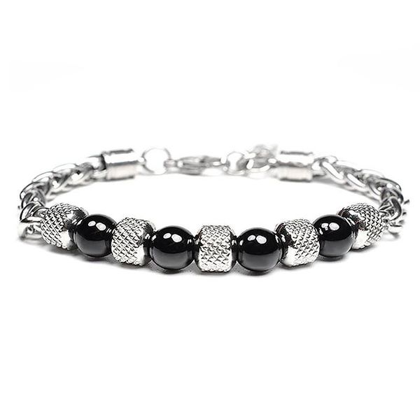 

мода 8ммы природных tiger глаз бисер браслет черной цепь из нержавеющей стали ссылка браслета для мужчин женщины дружбы пара подарки jllkoq, Golden;silver