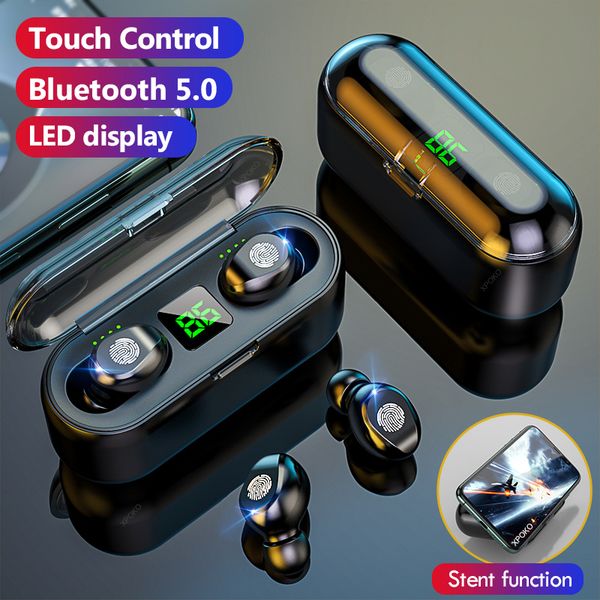 

43fgf9 wireless headphones new bluetooth 5.0 earphone tws hifi mini in-ear sports running headset support ios/android phones hd call