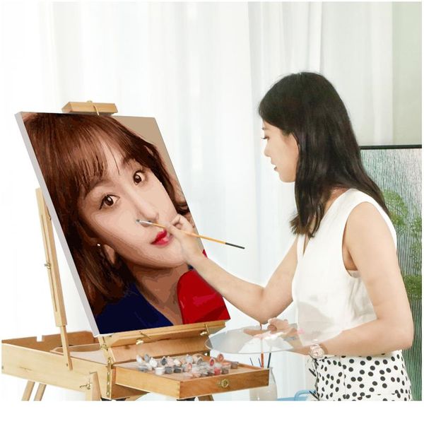

yijie photo customized diy масляные картины краски по номерам для портретной свадебной семьи пользовательские делают diy на холсте custo byb