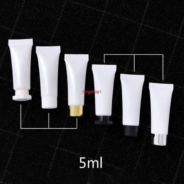 5 ml leere kosmetische Quetschflasche 5 g kleiner weißer Behälter nachfüllbar Make-up Augencreme Lotion weicher Kunststoffschlauch Kostenloser Versand Kostenloser Versand i