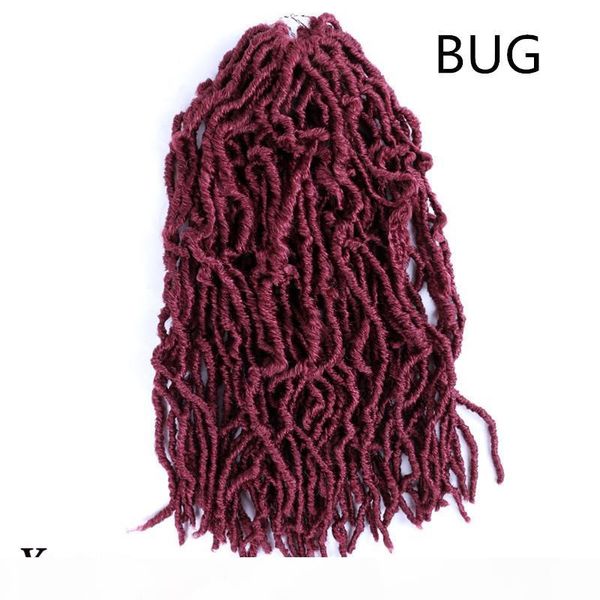 

18" dreadlocks extensions natural soft nu locs hair synthetic omber crochet locs goddess faux locs 90g pc, Black
