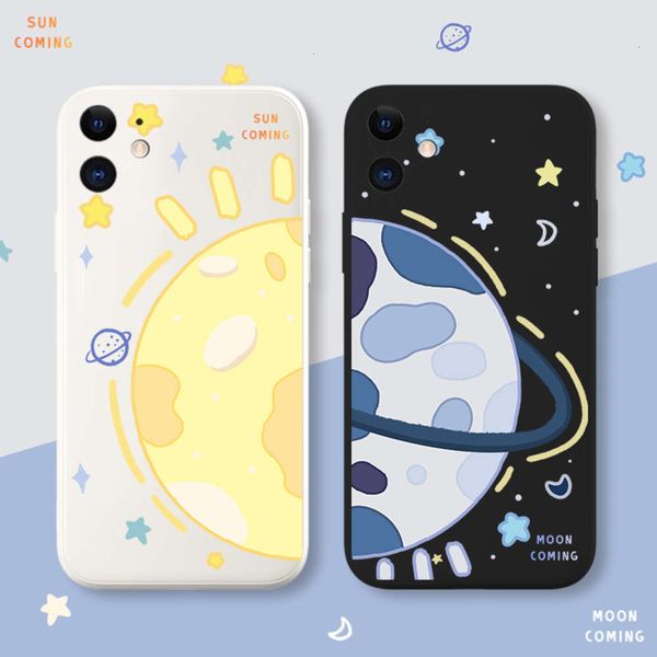 

312 mobile phone case 12pro new straight edge ivory 12promax liquid silicone 12mini simple cartoon couple 12promax women's fashion bran