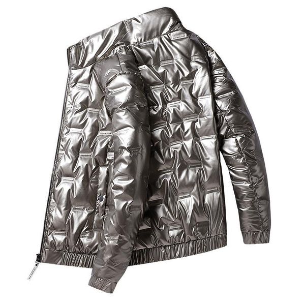 

men's down & parkas shiny fabric jacket men stand collar good quality white duck warm winter parka waterproof coat plus size 5xl my311, Black