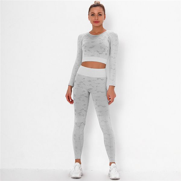 

blackarachnia women sportswear yoga sets seamless gym suit striped jacquard fitness set long sleeve high waist leggings c0122, Black;white