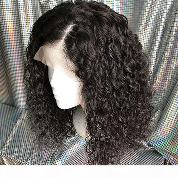 

brazilian deep wave curly virgin human hair wig lacefront pre plucked glueless deep wave full lace wigs for black women, Black;brown