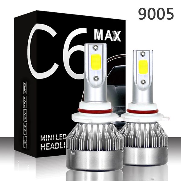

2pcs c6 max mini led h4 h1 h7 h8/h9/h11 9005 car headlight 72w 8000lm 6000k for car fog lamp lights