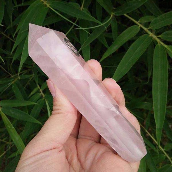 

1 natural pink rose quartz crystal smoking pipes cigarette pipe 1 qylsoz, Black