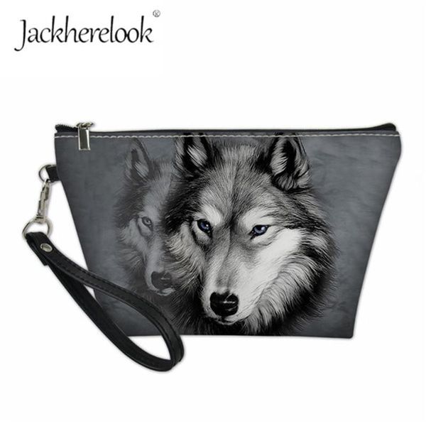 

jackherelook chinese panda women cosmetic organizer bag storage cool wolf design makeup pouch smart dolphins totes for lady girl