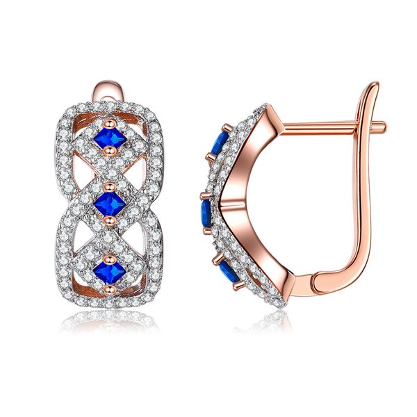 

new Ear buckle women fashion simple wreath 8-shaped blue zircon retro earrings Europe and America KZCE313