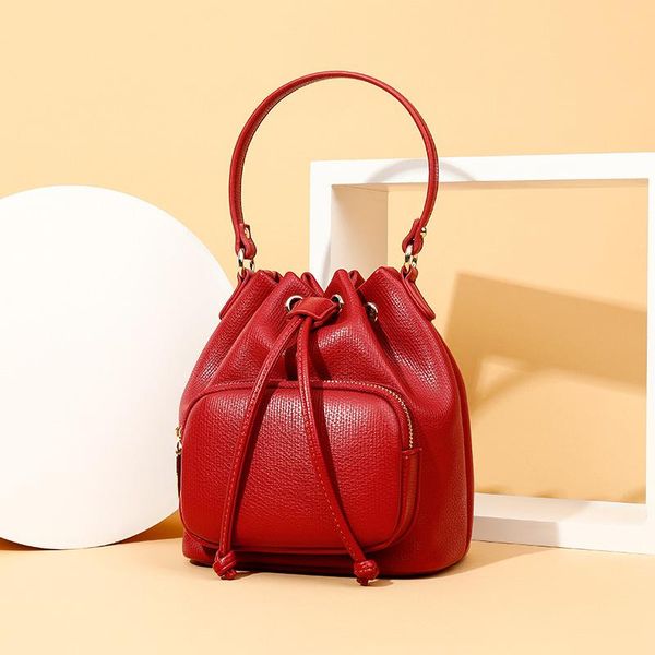 

women's bag new fashion all-match portable bucket bag niche shoulder messenger ins luxury designer tan purse