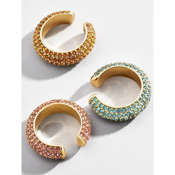 

new fashion crystal metal ear cuff set for women boho trendy stackable cuff statement rhinestone clip earrings earcuffs jllfad, Silver