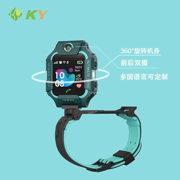 

q88 front and back dual camera 360 reversible body 6 generation children's smart telephone watchjk