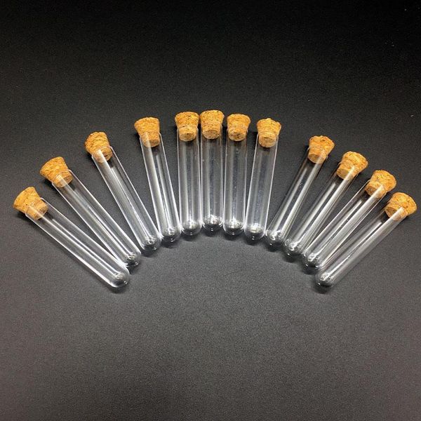 

100pcs 13x100mm plastic test tube with cork ser clear like glass, laboratory school educational supplies q bbypyy
