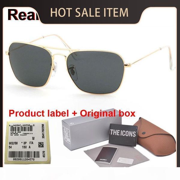 

box women 3136 eyewear retail fashion rectangle sunglasses men quality glasses with brand metal frame glass lens sun designer high and vuae