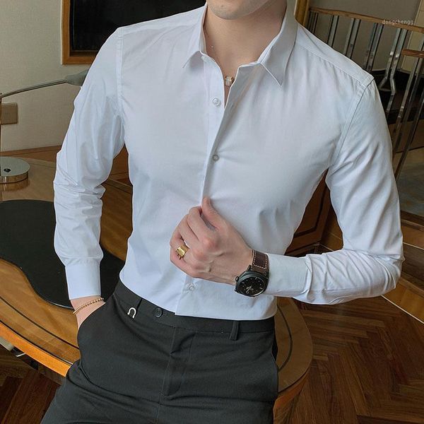 

2020 new fashion cotton long sleeve shirt solid slim fit male social casual business white black dress shirt 5xl 6xl 7xl 8xl1
