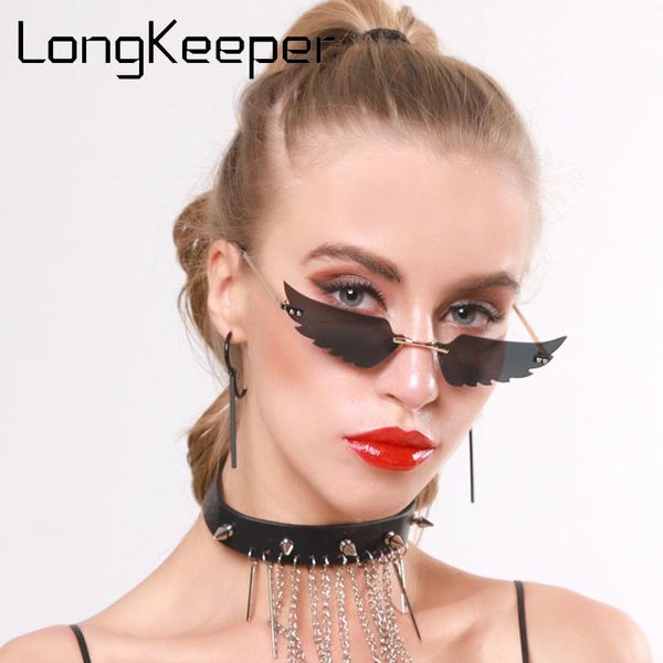 

longkeeper rimless солнцезащитные очки женщины 2020 новый cat eye солнцезащитные очки luxury trending черный конкретизируйте очки uv400 gafa, White;black