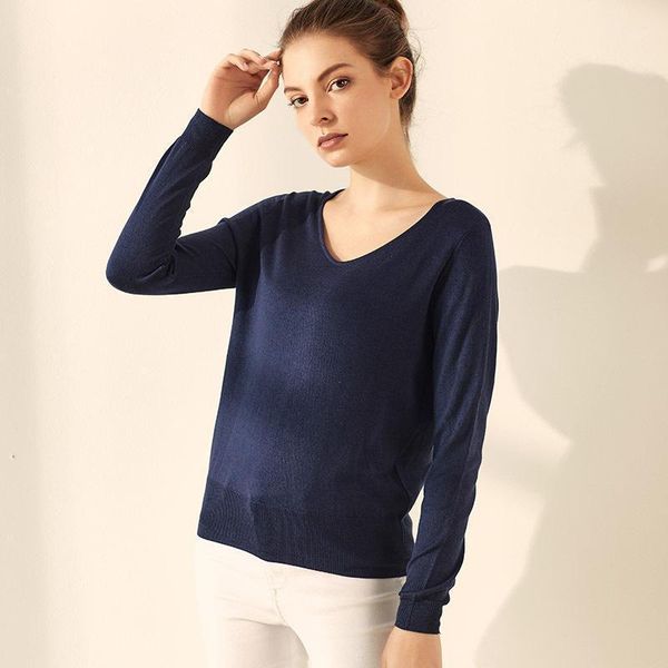 

85%silk 15%cashmere sweaters for women v-neck plus size long sleeve knit women winter warm undersweater pullover1, White;black