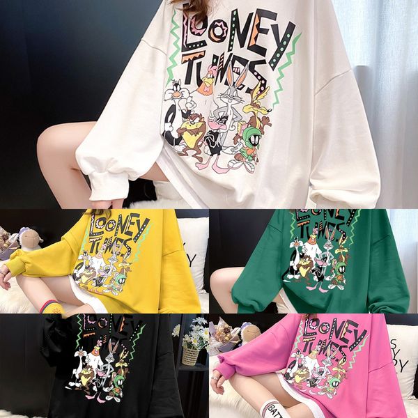 

autumn 2020 new loose printed fake two piece long sleeve sweater sweater woman 7xwfu, Black