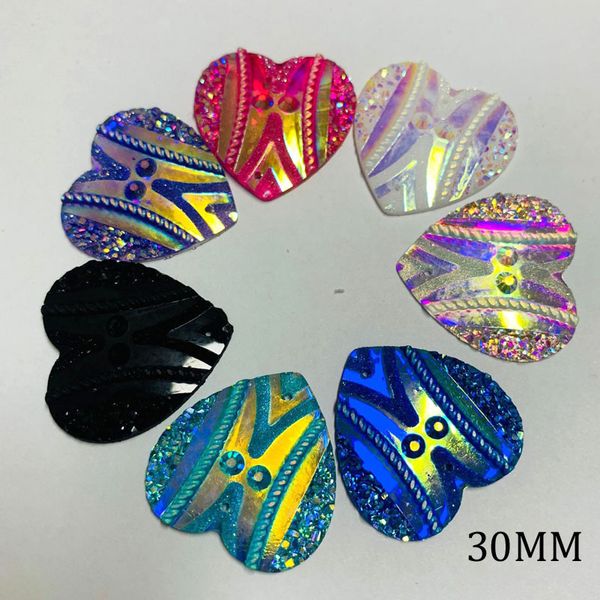 

taidian heart resin gems cabochon flatback sew on rhinestone for native beaded earring 50 pieces/lot 200930, Black