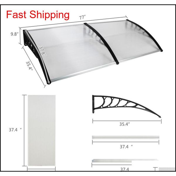 

200 x 100 rain cover eaves household application door outdoor polycarbonate front door window awning patio ca qylemi bdesports