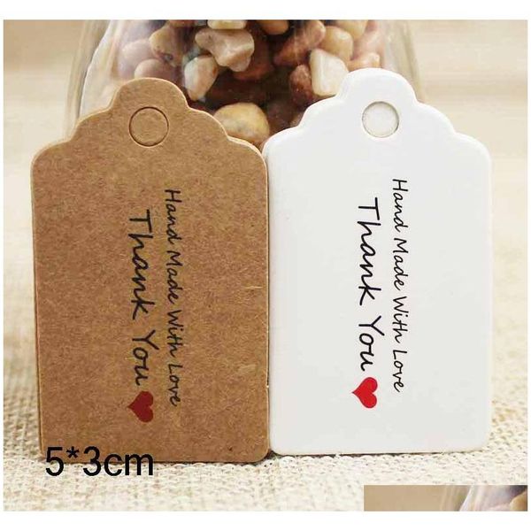 

can oem/odm 100pcs natural kraft paper thank you with red heart with jute twine gift tags for price garment tags diy crafts clothing dpdzk
